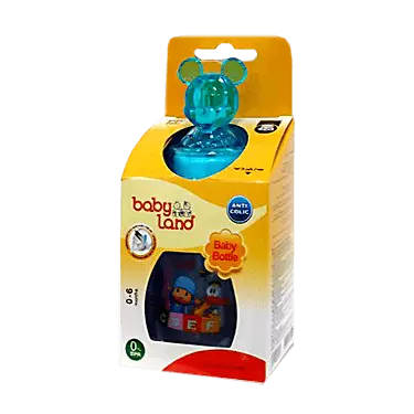 شیرخوری کلاسیک عروسکی فندوقی دسته دار آویز آبی 150 میلی لیتر کد 473 بی بی لند